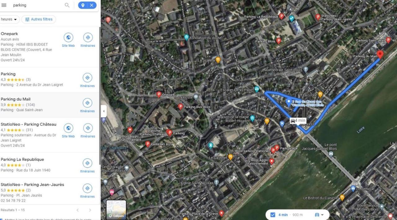 Appart Cosy Hypercentre Blois 5Mn Chateau Parking Voiture Velos Buitenkant foto